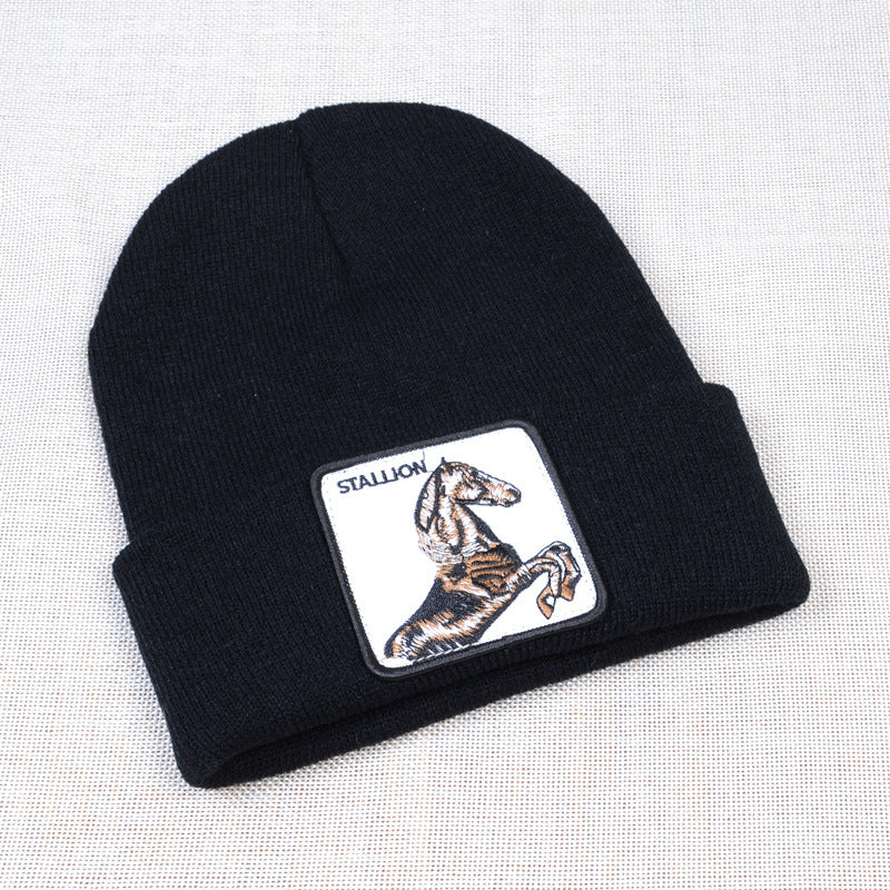 Casual Women's Embroidered Knitted Hat Pullover Hat