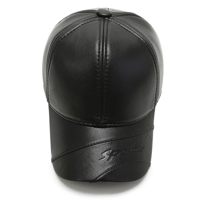 Men's Middle-aged And Elderly Winter Cold-proof PU Leather Hat