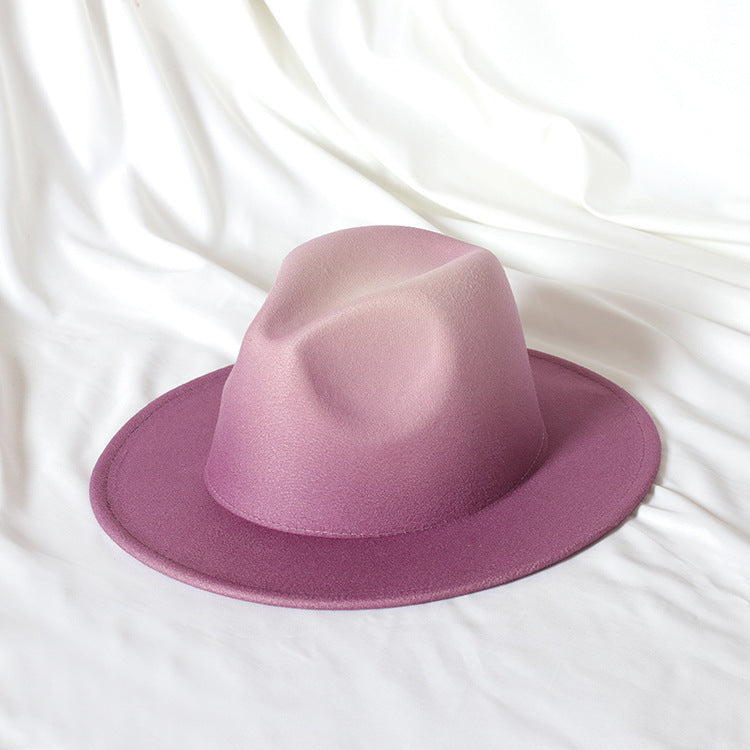 TheCapSpot - Gradient Color Topper Flat Brim Jazz Top Hat