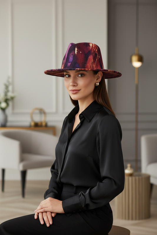 Franklin Monochrome Cotton Top Hat – Conical Crown, Size M (56–58 cm)