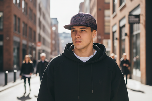 Patterned cap on a white background