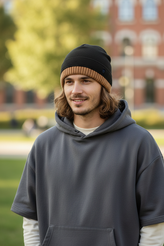 Kirkpatrick Men's Fleece Winter Beanie – Solid Round-Top Hat