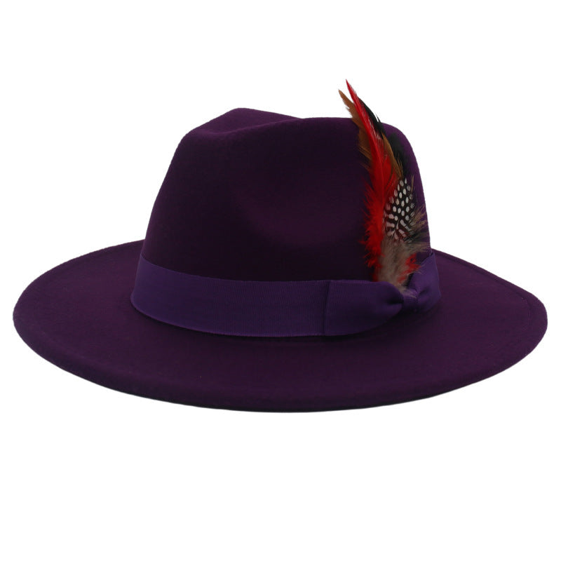 TheCapSpot - Feather Broad Brimmed Hat