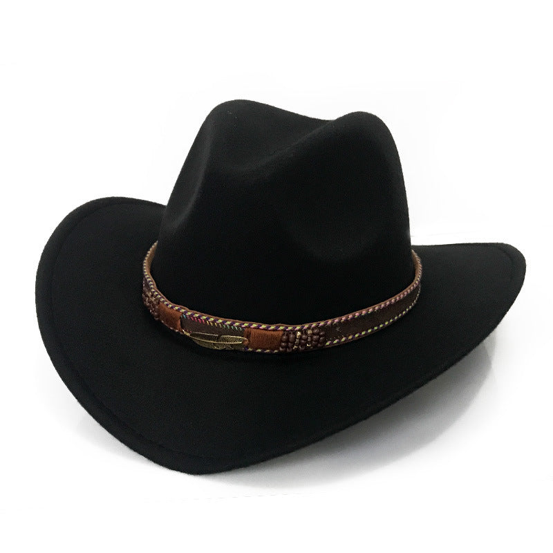 TheCapSpot - Fashion Metal Leaf Belt Cowboy Hat