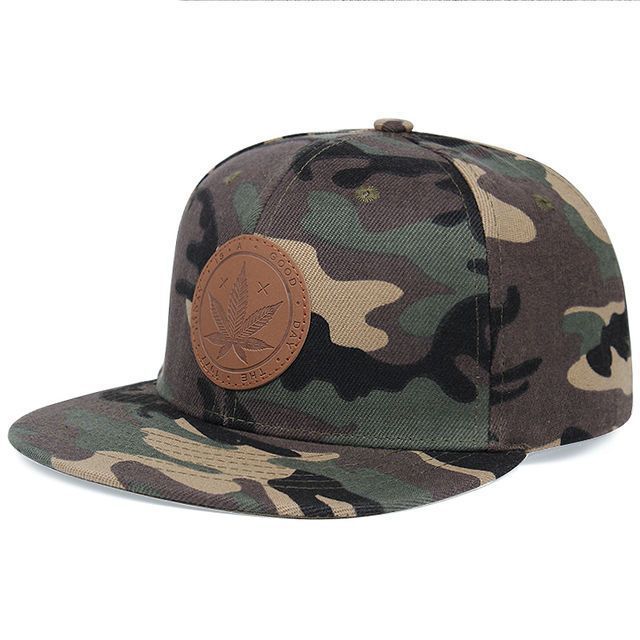 TheCapSpot - Solid Color Leather Maple Leaf Baseball Hat