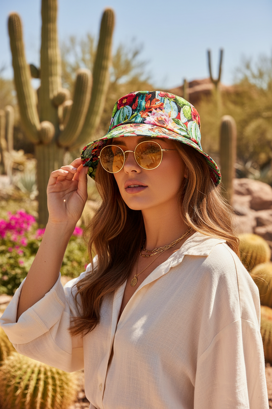 Double-Sided Watermelon Print Cotton Bucket Hat