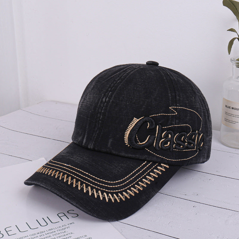 Outdoor Do Old Letters Three-dimensional Embroidery Baseball Hat