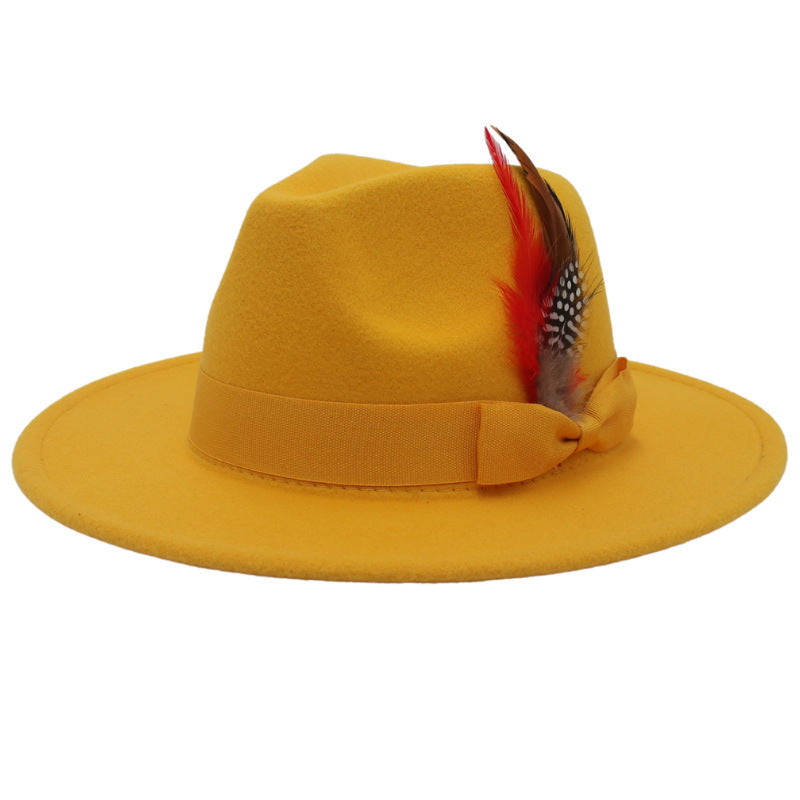 TheCapSpot - Feather Broad Brimmed Hat