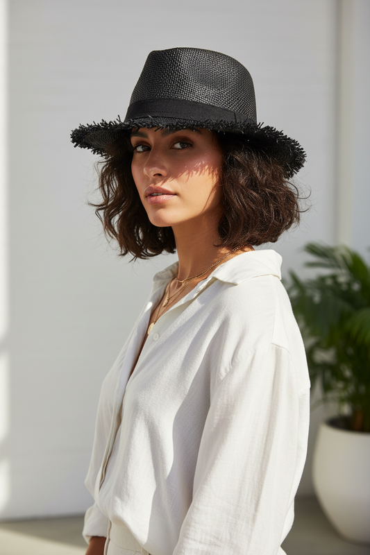 Sumnter Men's Straw Short Brim Hat, Free Size 58 cm