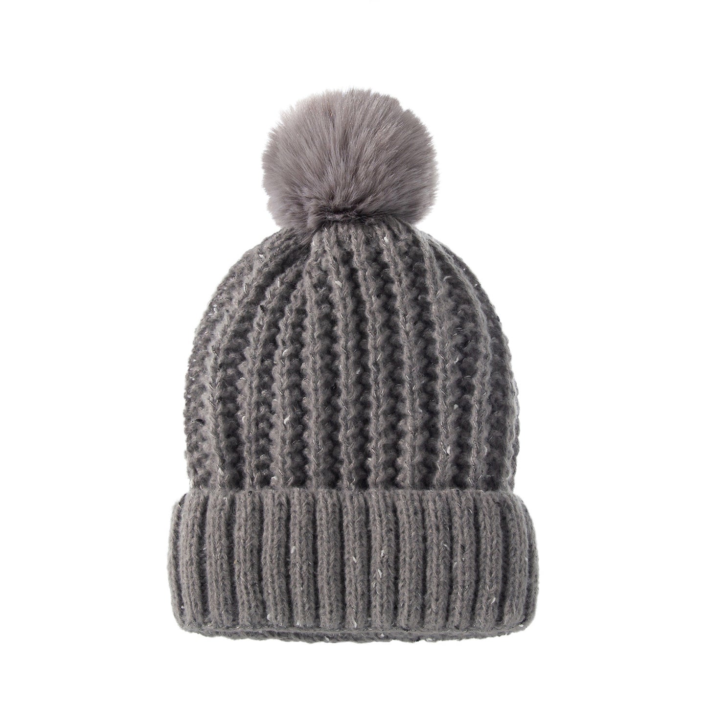 TheCapSpot - Fleece Lined Fur Ball Stocking Cap