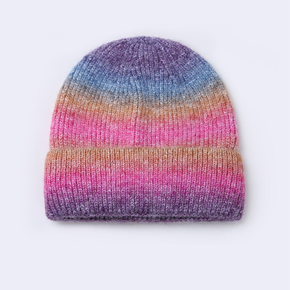 Carrey Multicolor Gradient Acrylic Beanie – One Size