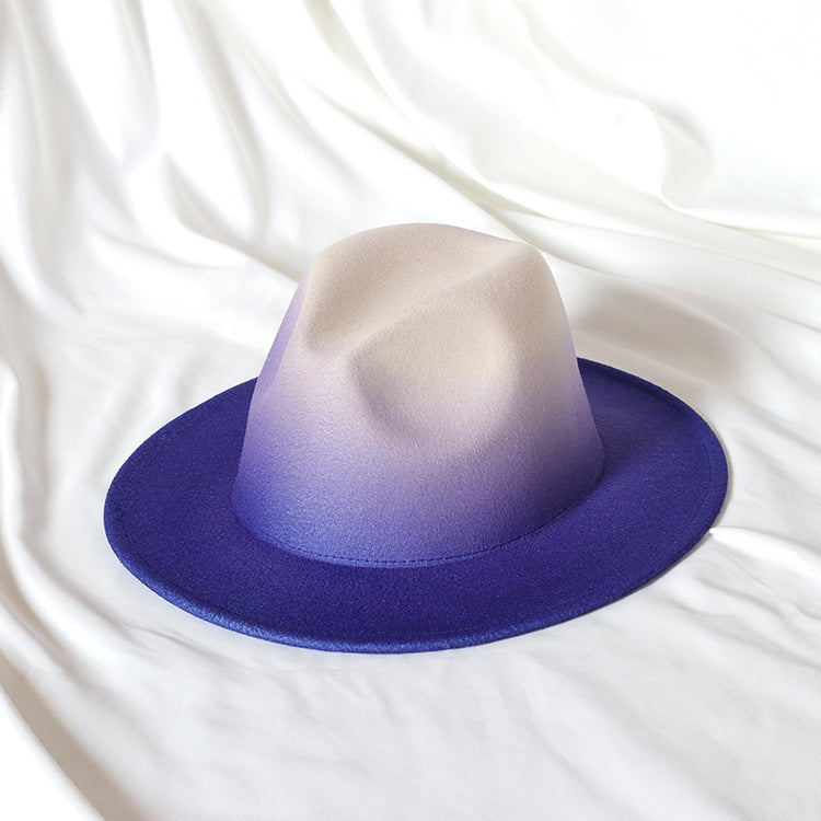 TheCapSpot - Gradient Color Topper Flat Brim Jazz Top Hat