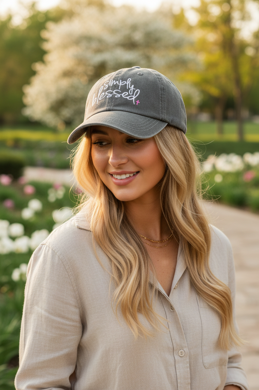 Simply Blessed Cotton Baseball Cap, Adjustable