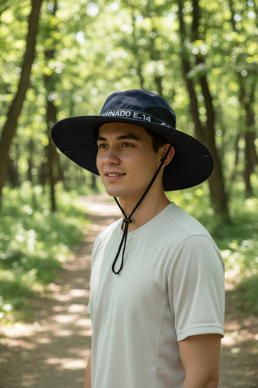 Kelci Men's Outdoor Polyester Wide Brim Sun Hat
