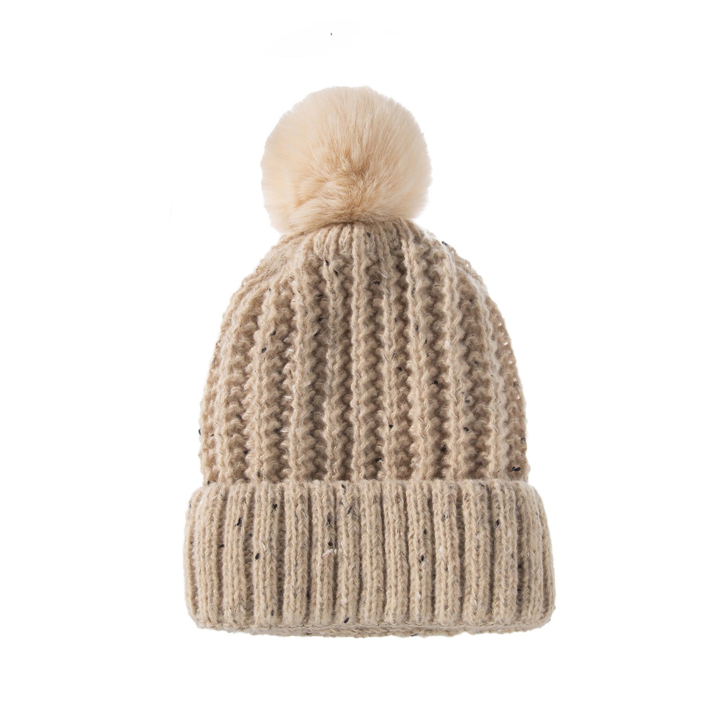 TheCapSpot - Fleece Lined Fur Ball Stocking Cap