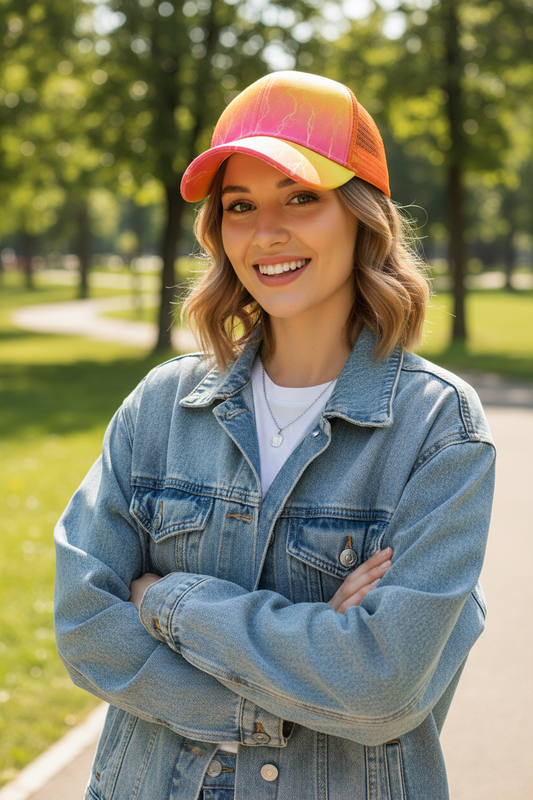 Morant Two-Tone Cotton Mesh Trucker Hat, Adjustable