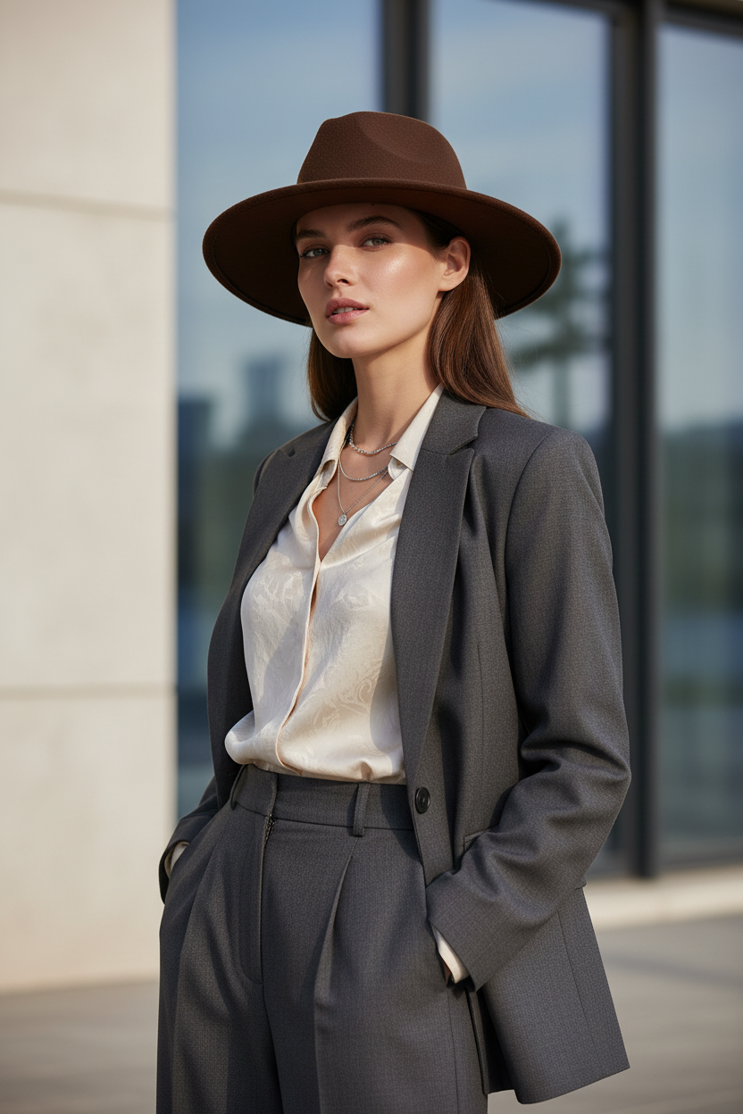 Cunningham Wool Felt Fedora Hat with Band