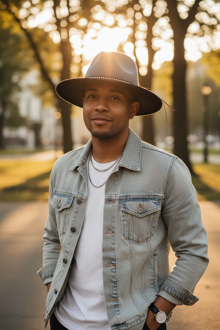 Travis Two-Tone Wool Fedora Hat with Band