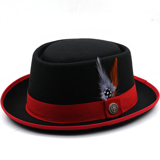 TheCapSpot - Billycock Felt Small Brim Bowler Hat Men
