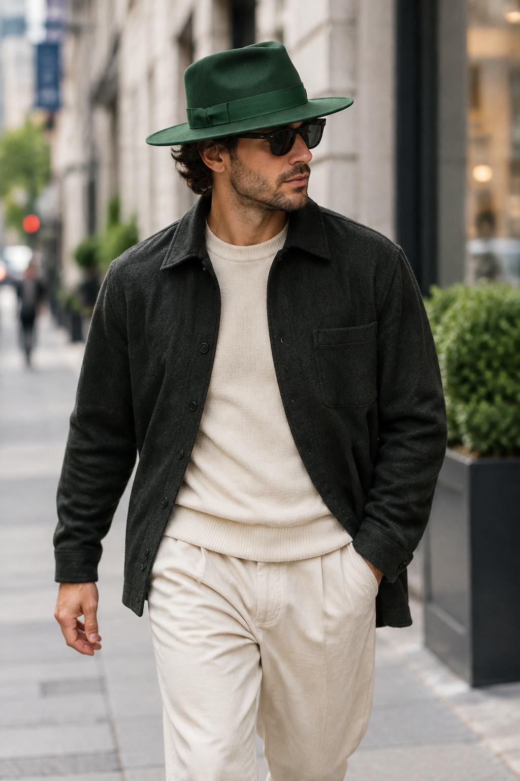 Alex Cartwright Wide Brim Wool Fedora with Band