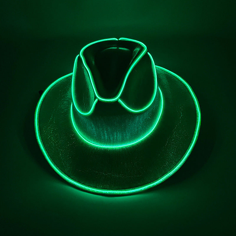 TheCapSpot - Halloween Carnival Party LED Wireless Fluorescent Colorful Cowboy Flashing Hat