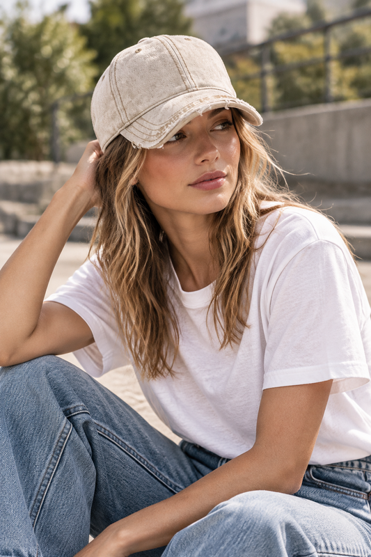 Knight Wing Denim Baseball Cap – Adjustable Dome Crown Hat