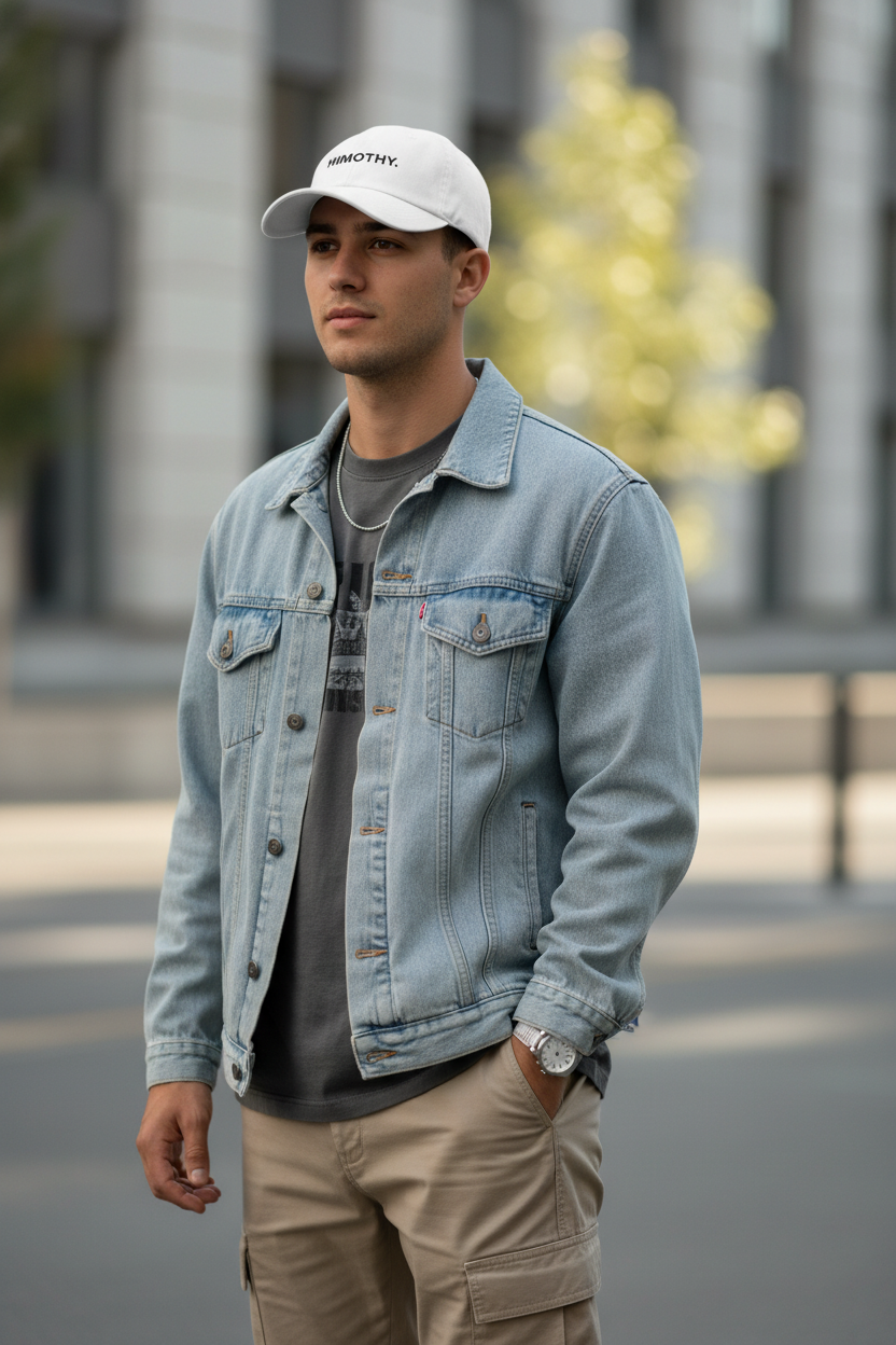 Collin White Cotton Baseball Cap with UV Protection