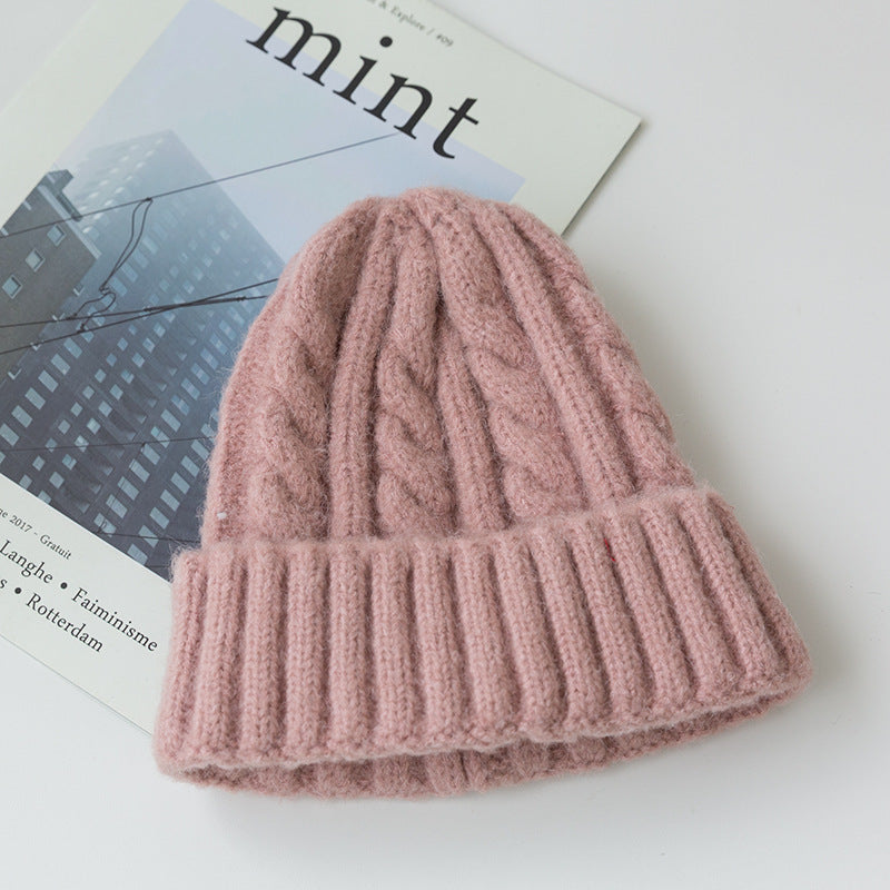 Twisted Woolen Cap  Ear Protection To Keep Warm