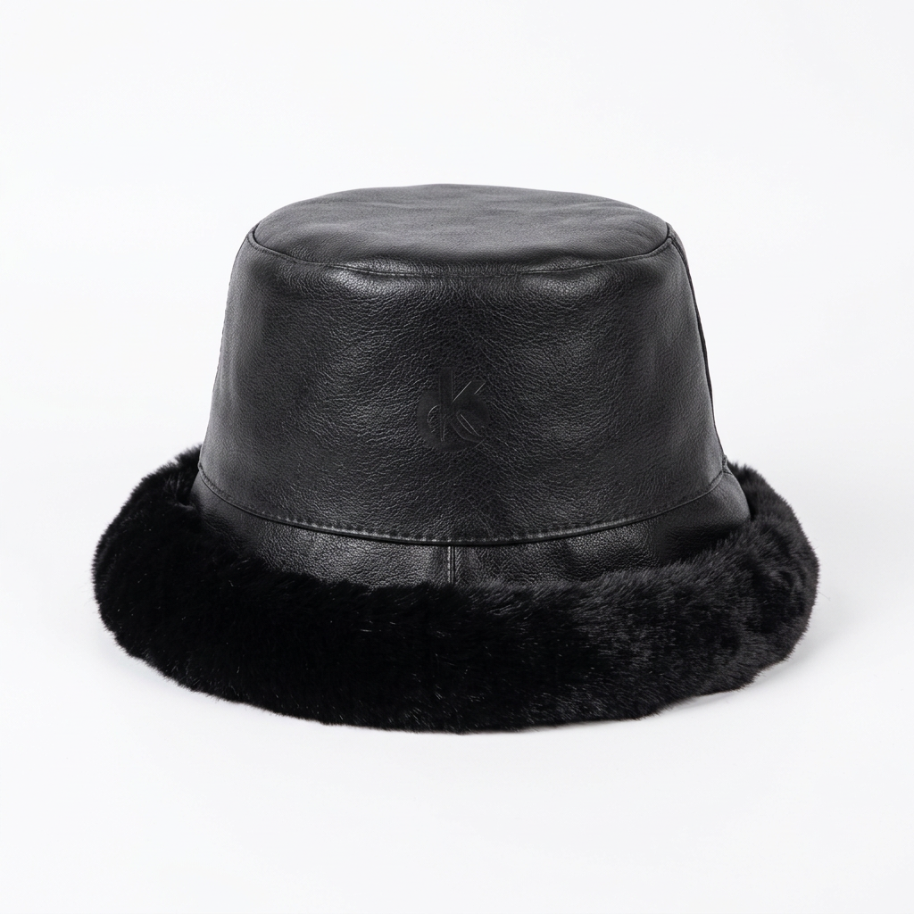 Mason Leather Plaid Plush Bucket Hat – Women's Medium
