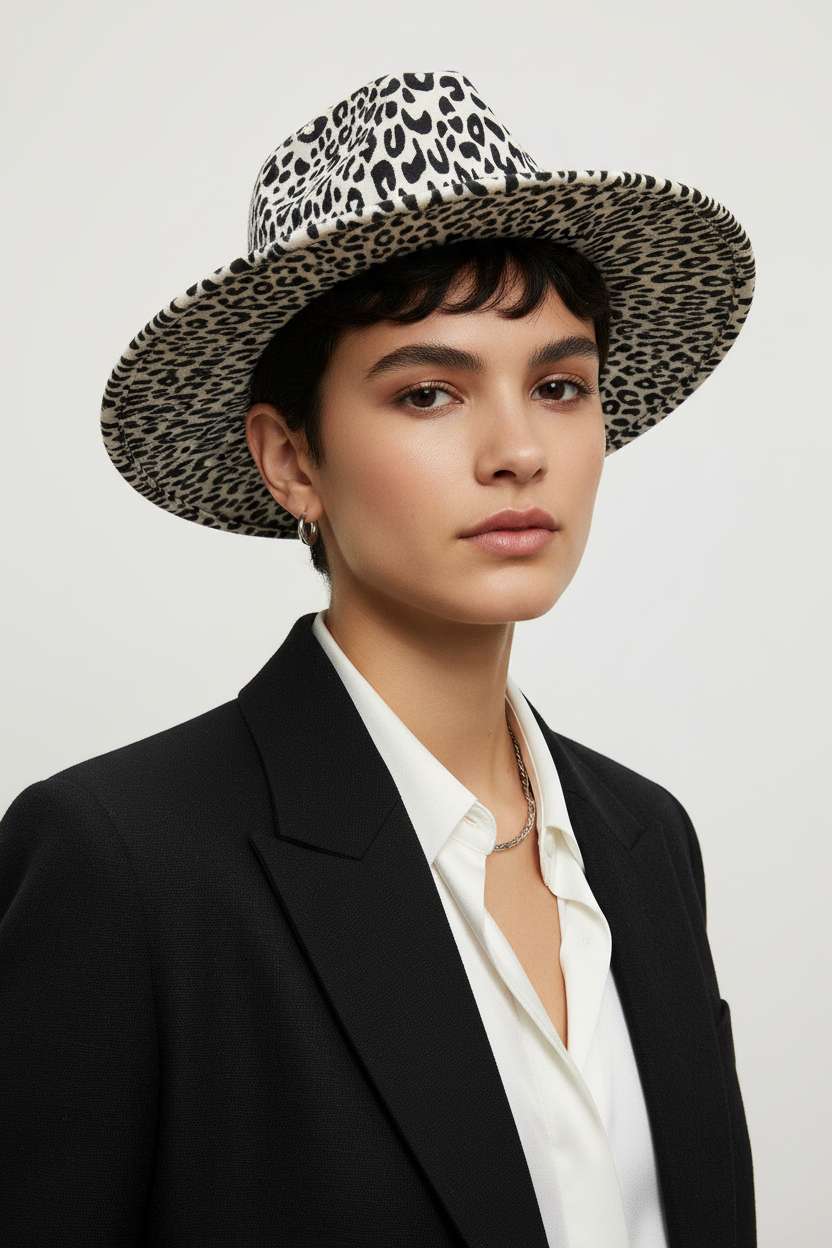 Hendrix Leopard Print Wool Fedora Hat – Medium