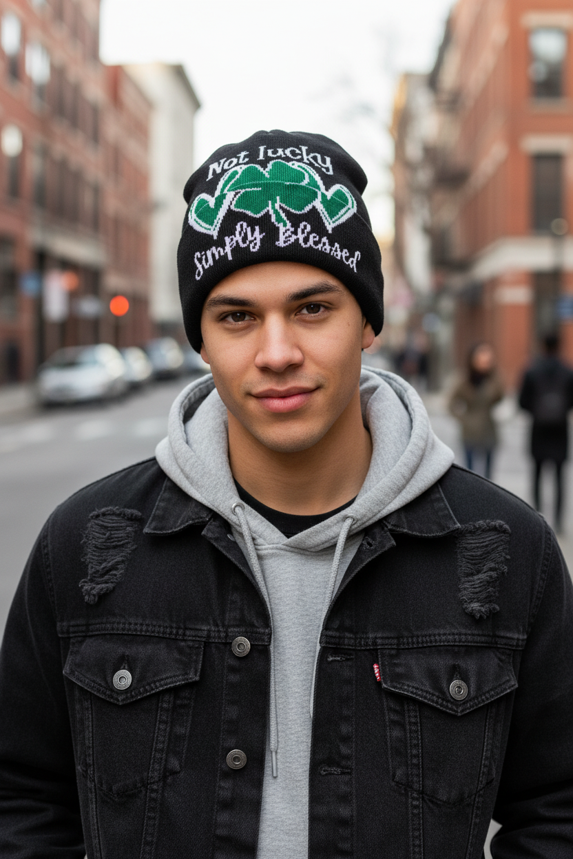 Lucky Knitted Beanie – Acrylic Winter Stocking Cap