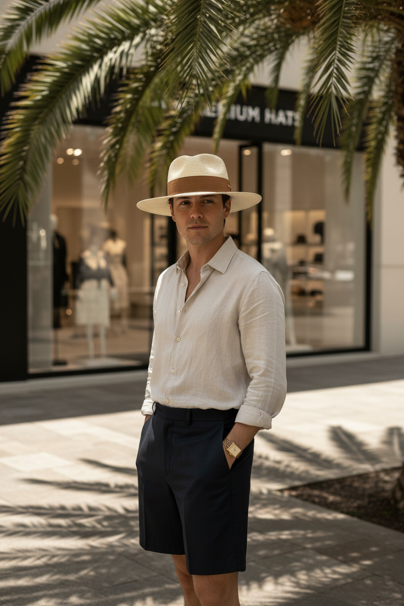 Claremore Khaki Straw Top Hat – Plant Fiber, Dome Crown