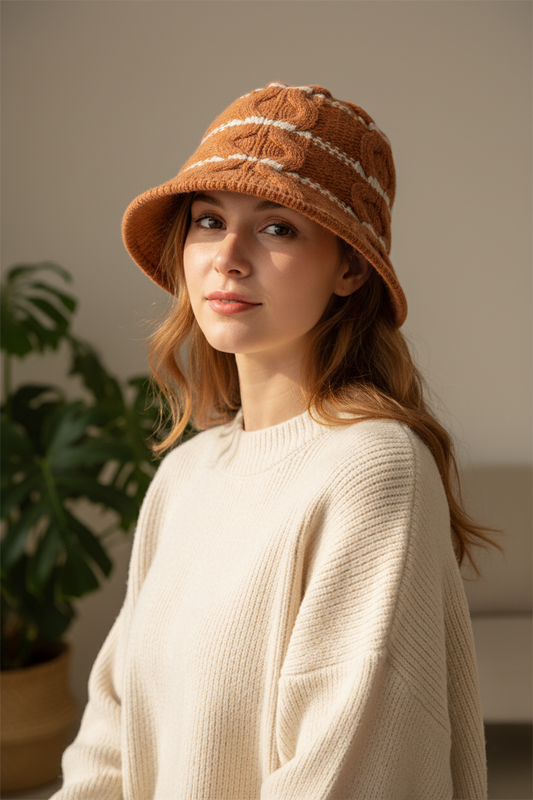 Altman Knitted Winter Bucket Hat, Adjustable Unisex