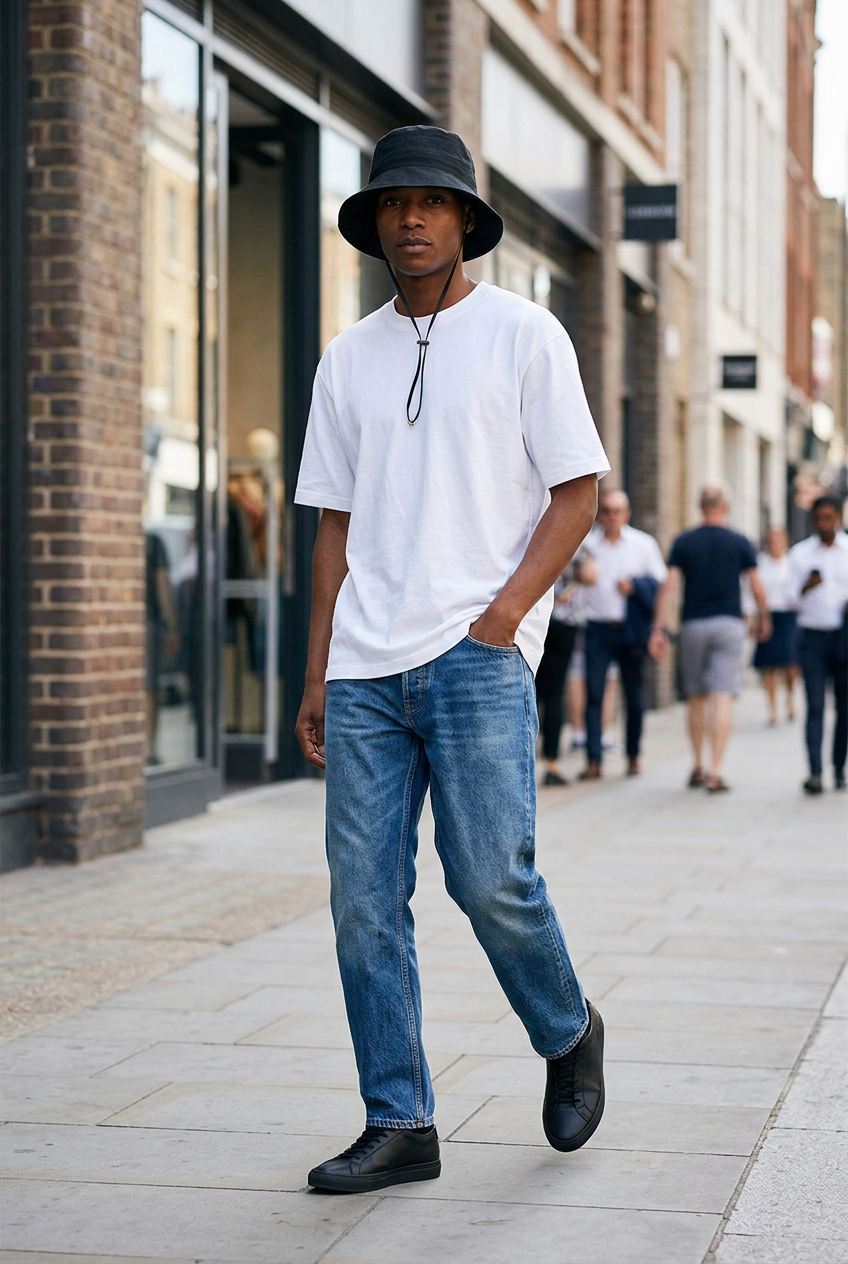 Montgomery Two-Tone Cotton Bucket Hat, One Size
