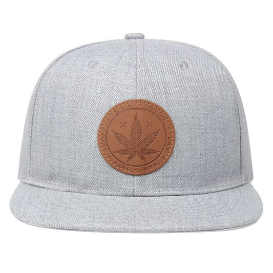TheCapSpot - Solid Color Leather Maple Leaf Baseball Hat