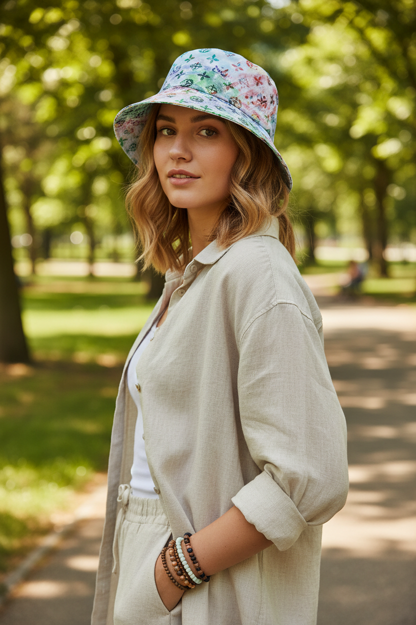 Moon Premium Cotton Logo Bucket Hat – Adjustable Wide Brim