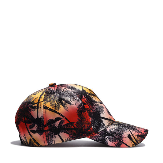 Printed Coconut Pattern Curved Cap