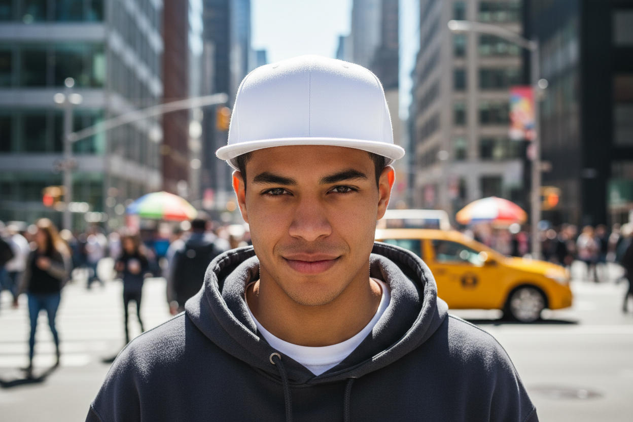 Two baseball caps, one in black and one in gray, placed side by side.