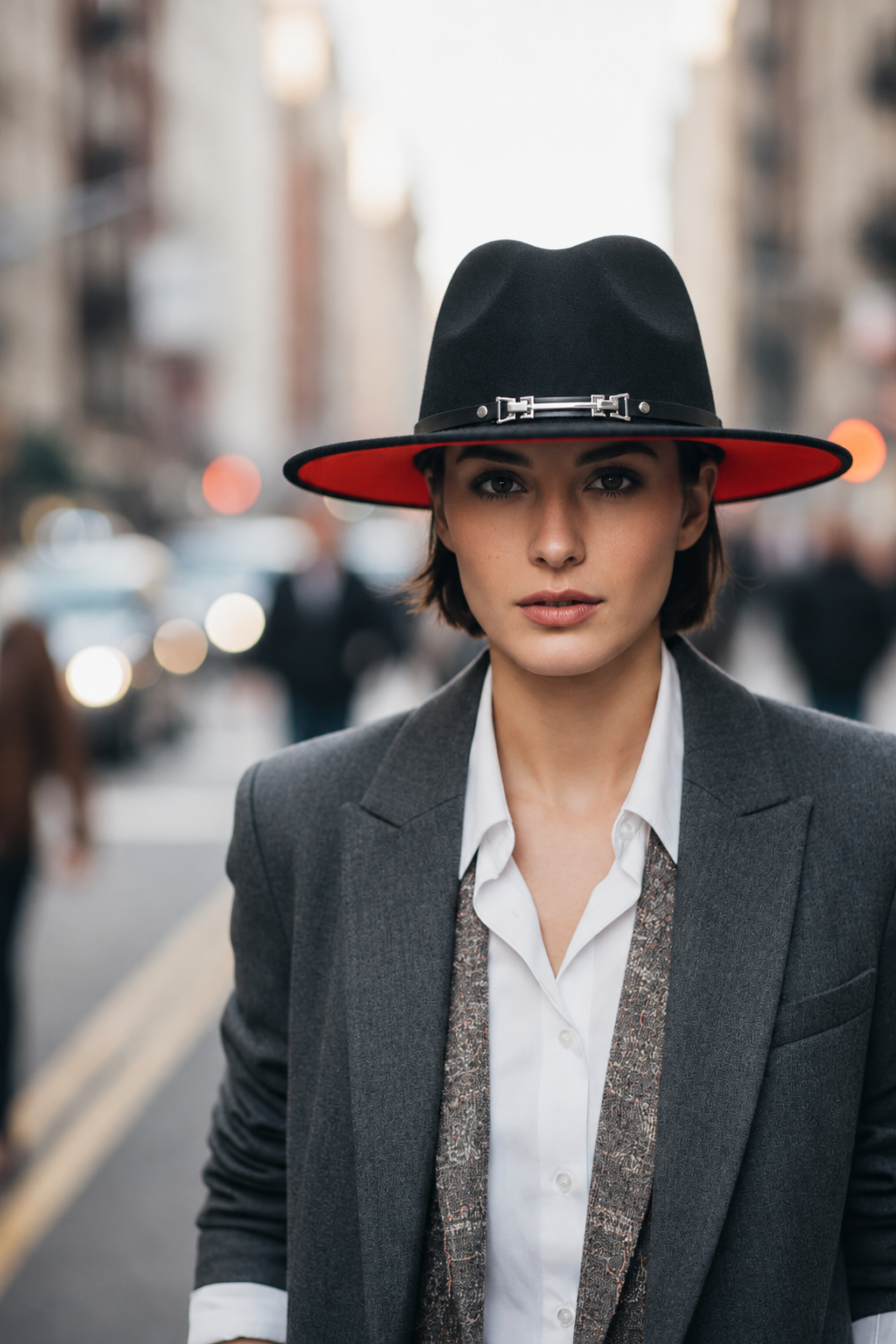 Plainsville Wool Felt Fedora Hat, Wide Brim Unisex