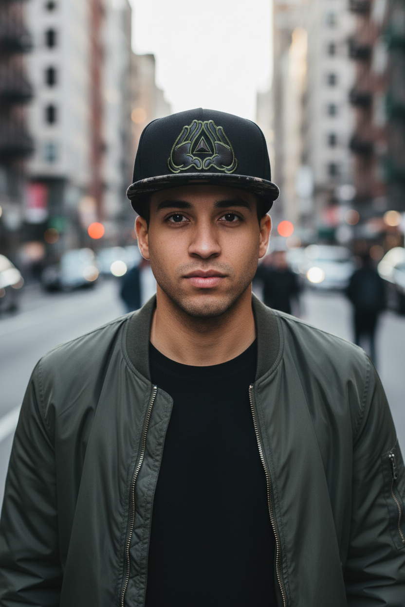 Black Cayler & Sons cap with green logo on a white background