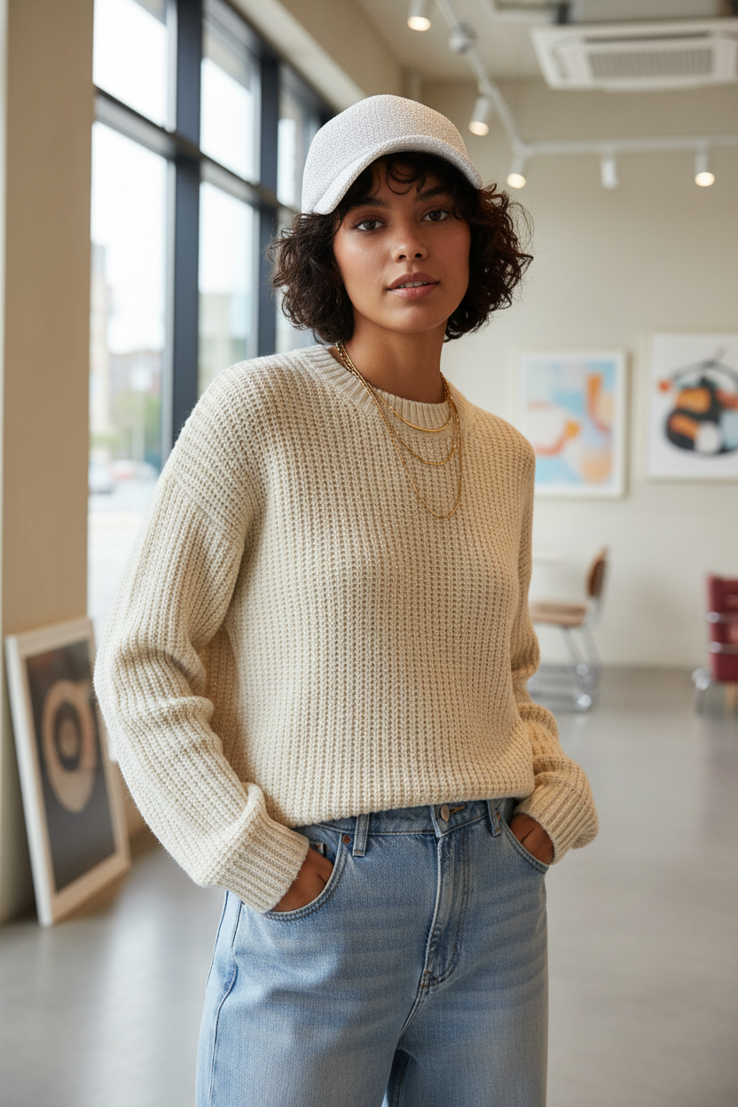 Brea Knitted Hollow Baseball Hat