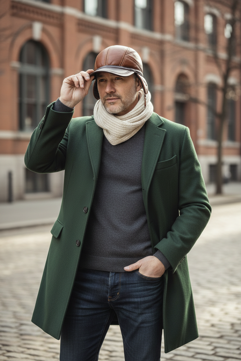 Allegra Cowhide Leather Baseball Cap