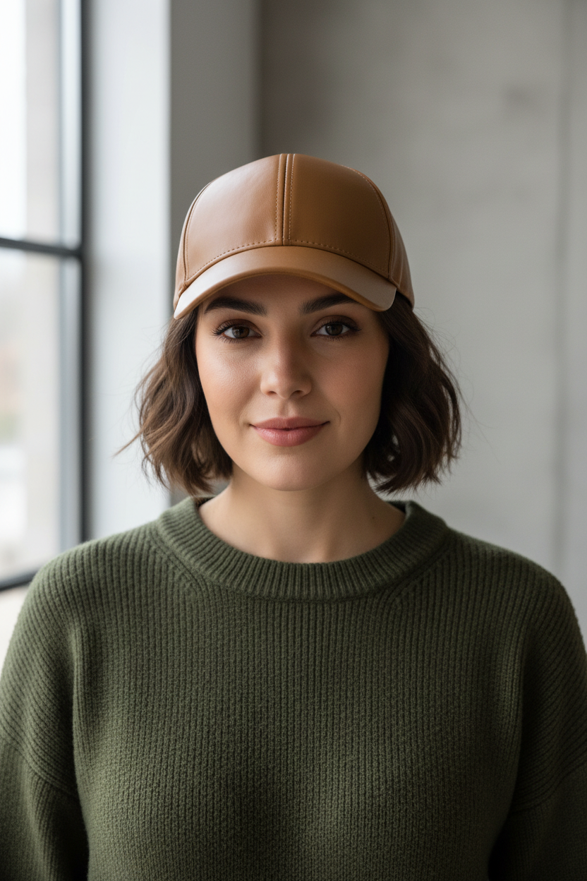 Claremont Leather Baseball Cap – Adjustable UV Protection