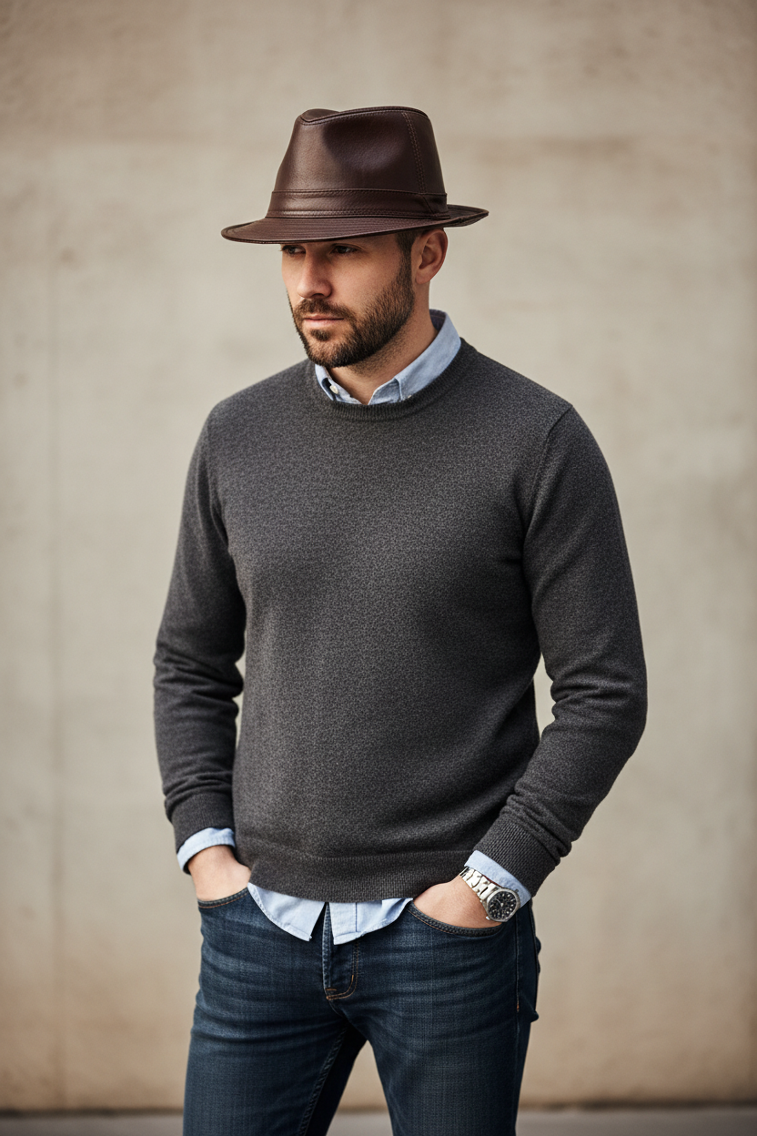 Cartwright Cowhide Leather Top Hat