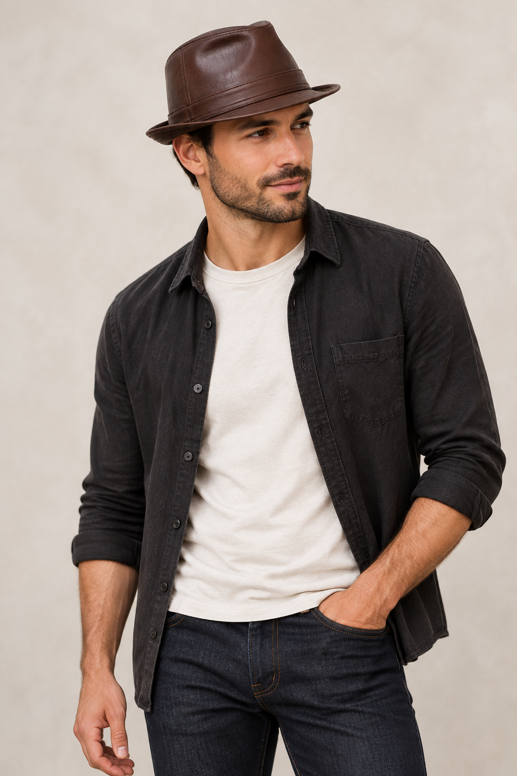 Cartwright Cowhide Leather Top Hat