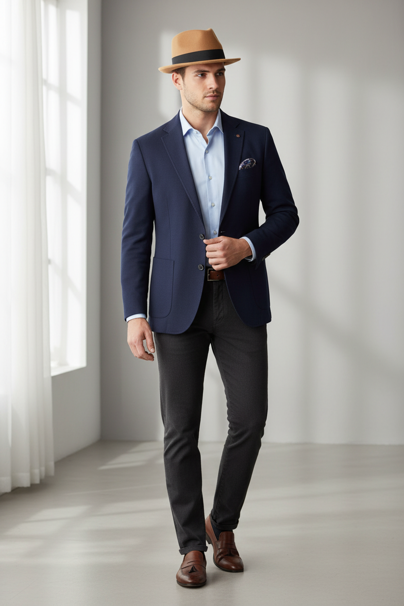 Collin's Wool Felt Tapered Fedora with Short Brim