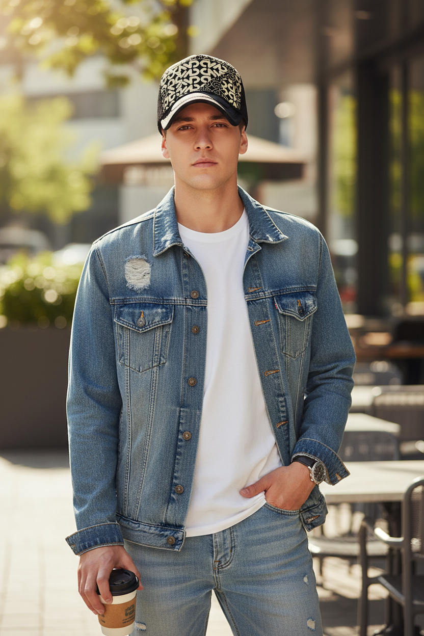 Del Ray Embroidered Trucker Hat | Adjustable Cotton-Blend Cap