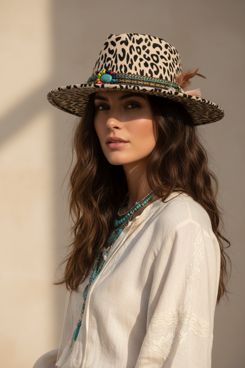 Ferdinand Flat Top Wool Felt Wide Brim Hat – Unisex, M (56–58 cm)