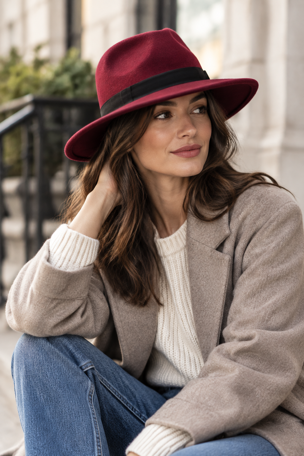 Thompson Wool Felt Jazz Hat – Adjustable Flat Brim