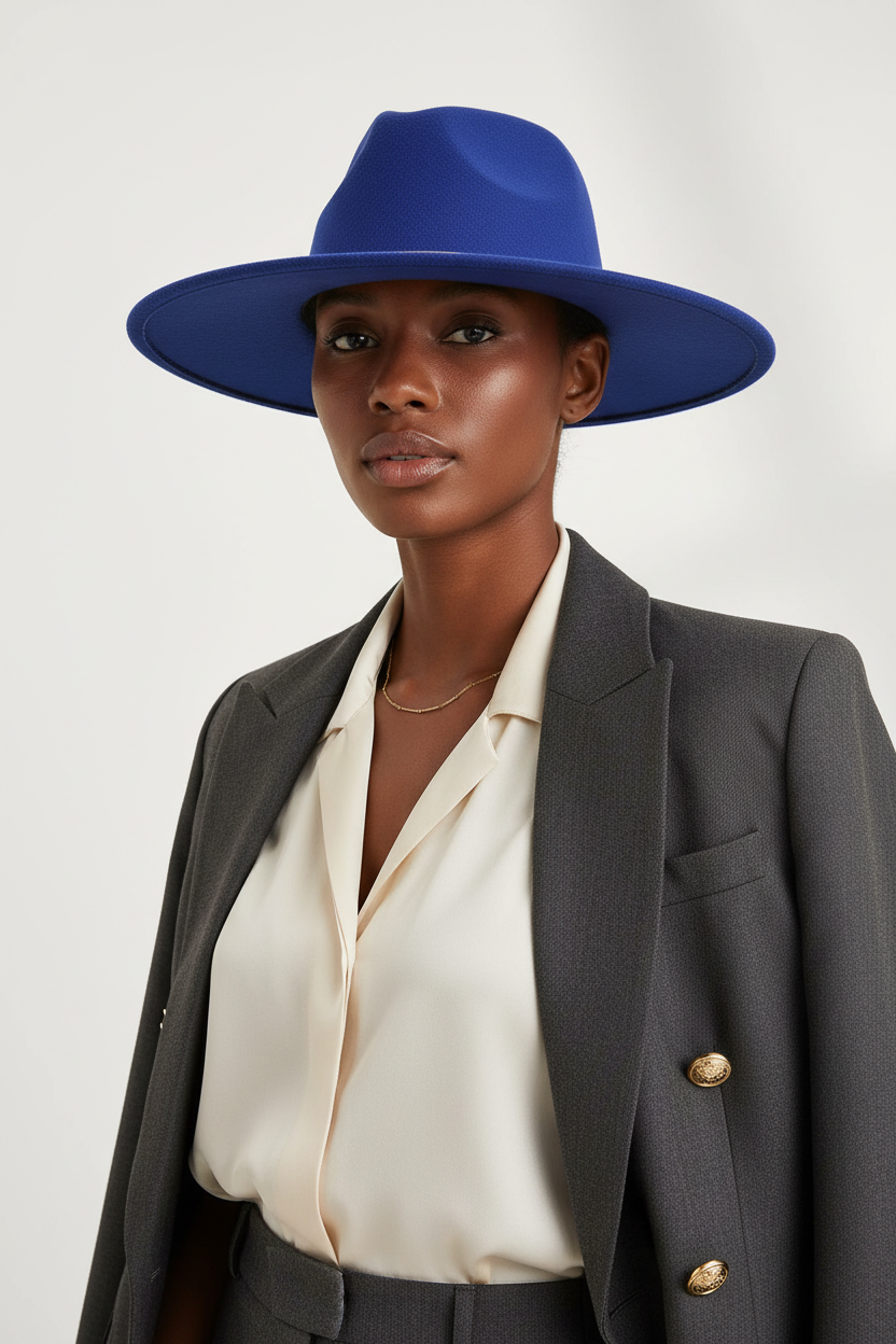 Woodland Wool Felt Fedora with Chain – Unisex Top Hat